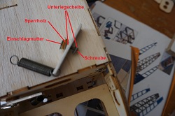 Bausatz Fokker E.III Fahrwerkfederung